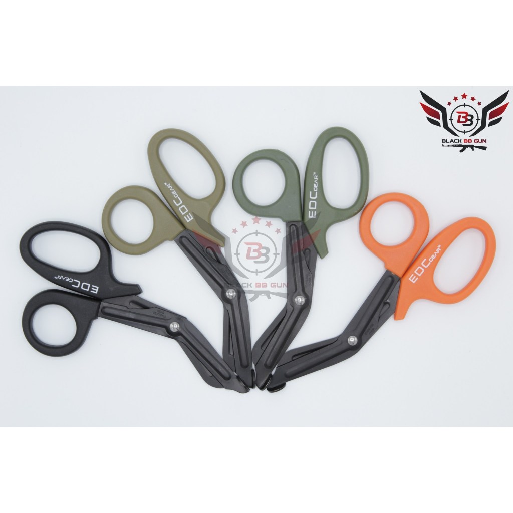 กรรไกรแพทย์สนามแบบหนา กรรไกรกู้ชีพ ตัดกางเกง (Tactical EDC Scissor) (EMT) (EDC) (ฉุกเฉิน) (ฝึกซ้อม) ดำ-ทราย-เขียว-ส้ม