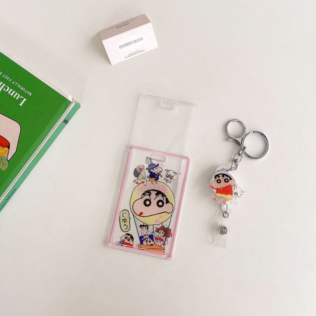 ที่ใส่การ์ดแบบใสลายชินจัง มีตัวเลือกหลายแบบ พร้อมสายดึงโยโย่ยืดหดได้ และตะขอพวงกุญแจ - รูปที่ 3