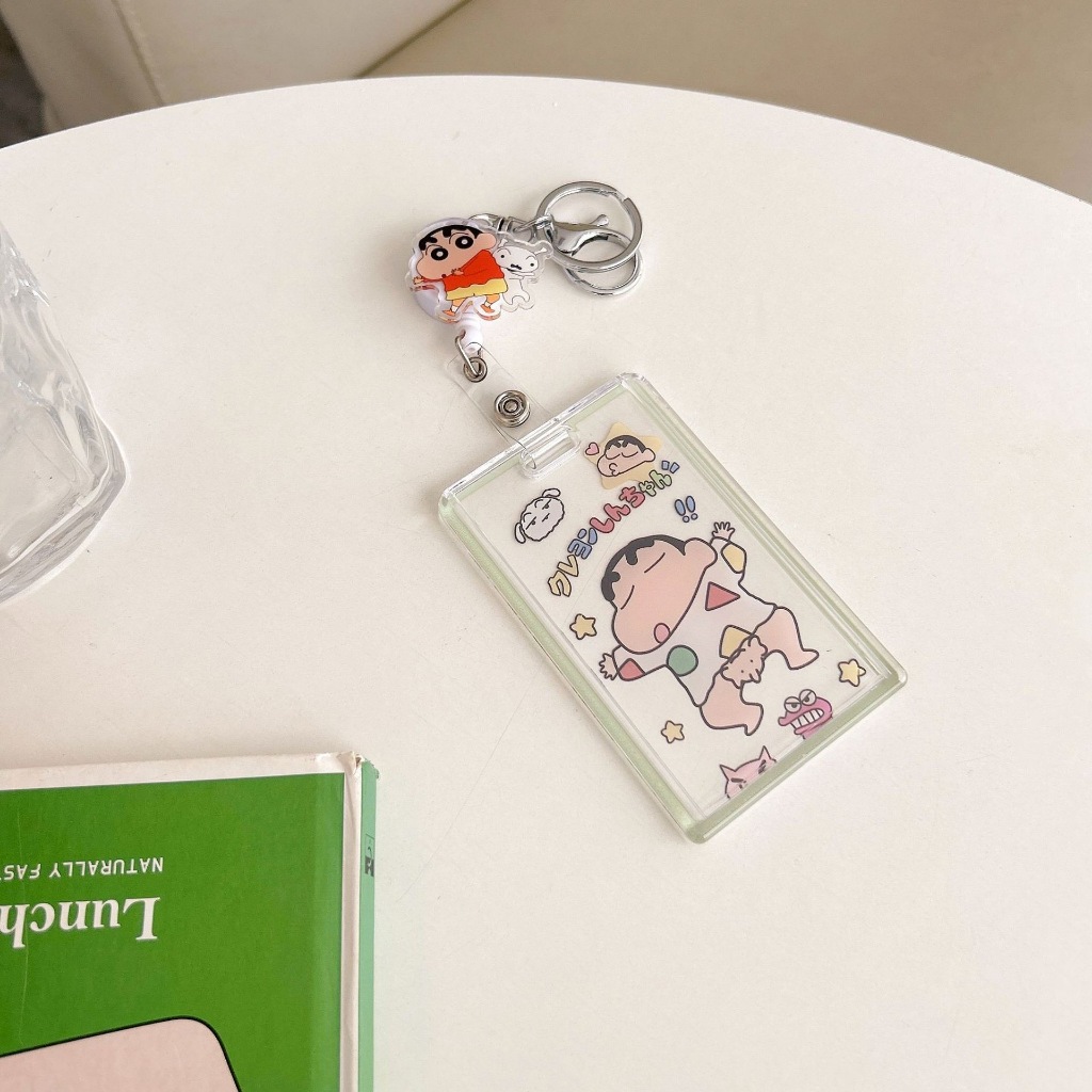 ที่ใส่การ์ดแบบใสลายชินจัง มีตัวเลือกหลายแบบ พร้อมสายดึงโยโย่ยืดหดได้ และตะขอพวงกุญแจ - รูปที่ 4