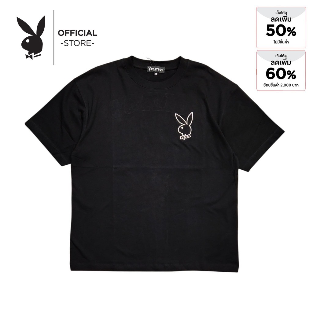 PLAYBOY เสื้อยืดคอกลม รุ่น P1MT249OT077BK