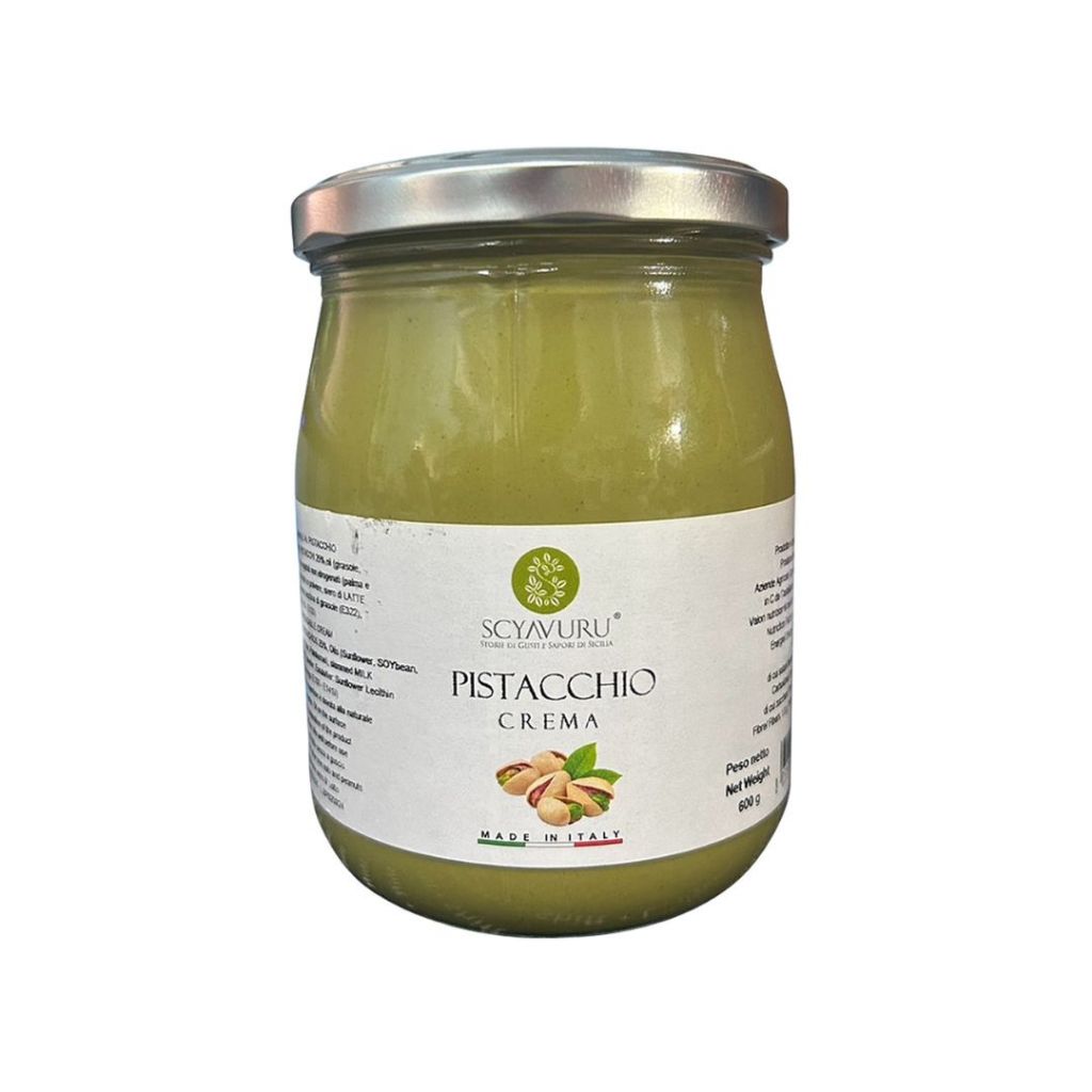 Scyavuru Pistachio cream 25% ครีมพิสตาชิโอ้ นํ้าหนัก 600 กรัม BBF.02/03/26 จากประเทศอิตาลี