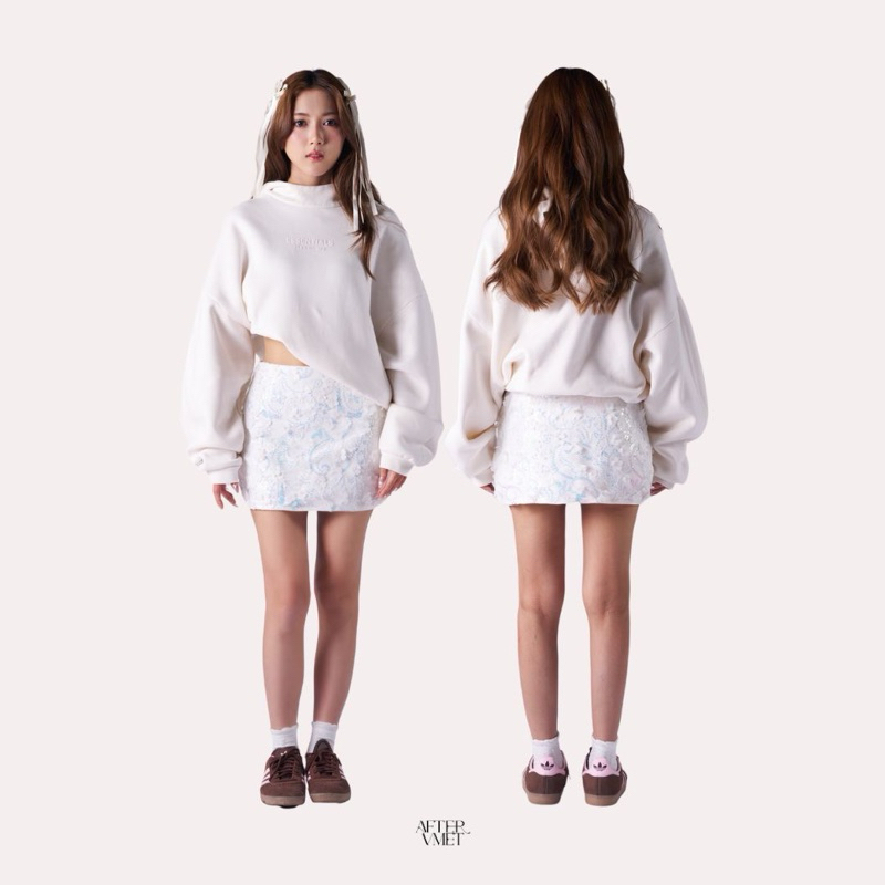 AFTERVMET - Aurora skirt กระโปรงเลื่อมลูกไม้โฮโลแกรม มีซับใน (เอวสูง)