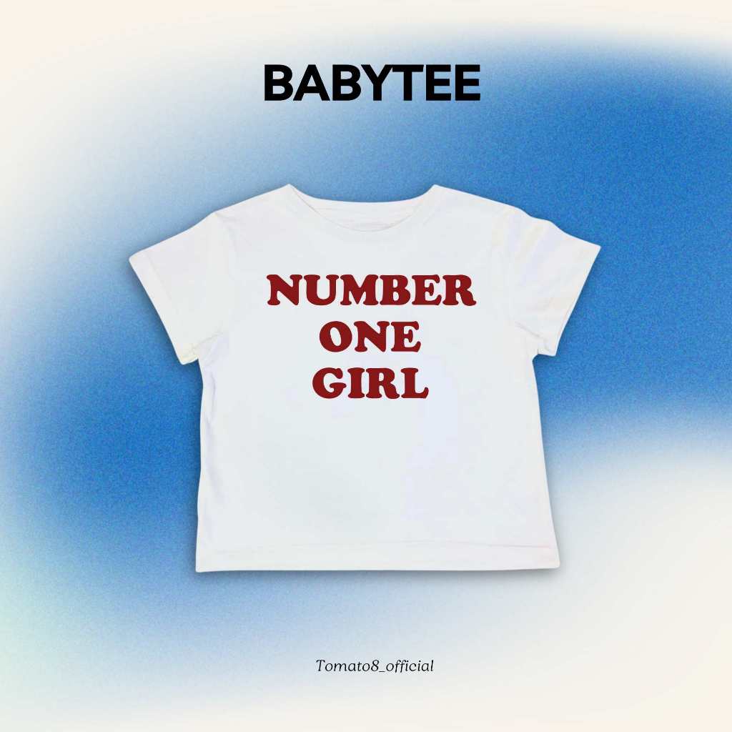 [Tomato8]- เสื้อครอป ลาย NUMBER ONE GIRL รวมไซส์ 34 38 42 กลิตเตอร์สะท้อนแสง