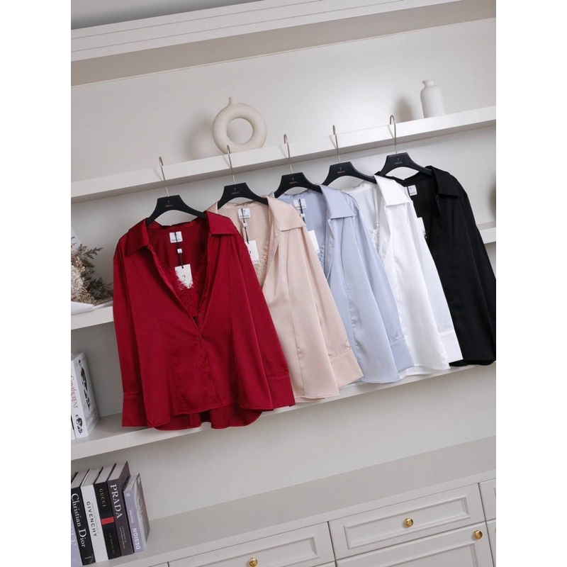 prisana เชิ๊ตแต่งบราลูกไม้สวยเรียบหรูดูแพงมาก