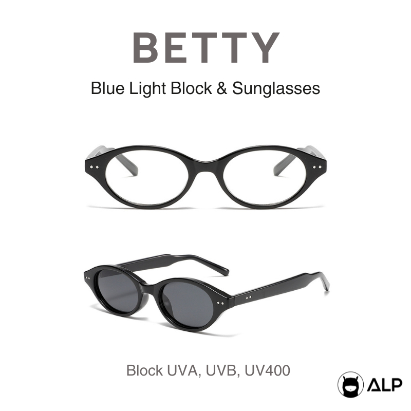 ALP แว่นกรองแสง กันแดด ทรงรี สไตล์วินเทจ กรองแสงสีฟ้า กันรังสีUV เลนส์ Polarized รุ่น BB0106,SN0091