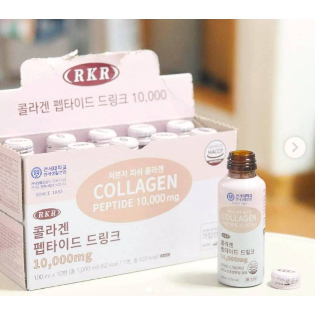 คอลลาเจนพร้อมดื่ม อร่อยมาก Collagen Peptide 10,000mg. (100ml.*10ea)
