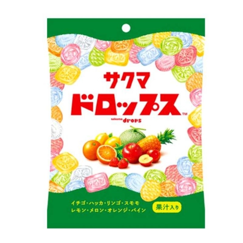 Sakuma Candy Fruit Drops ลูกอม รสผลไม้รวมรส จากญี่ปุ่น (ถุง105กรัม)