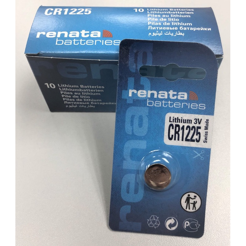 (ยกกล่อง10ก้อน) ถ่าน Renata CR1225 Lithium 3V แพคเดี่ยว 10ก้อน Made in Switzerland ของใหม่ ของแท้