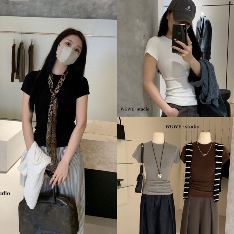 เสื้อแขนสั้นคอกลมรุ่น 3013 TAG:WG.WE