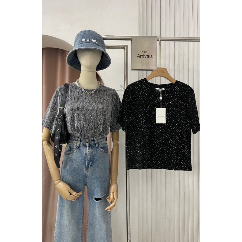 เสื้อยืดแต่งกริตเตอร์งานwink winkทั้งตัวสวยหรูน่ารักมากๆ