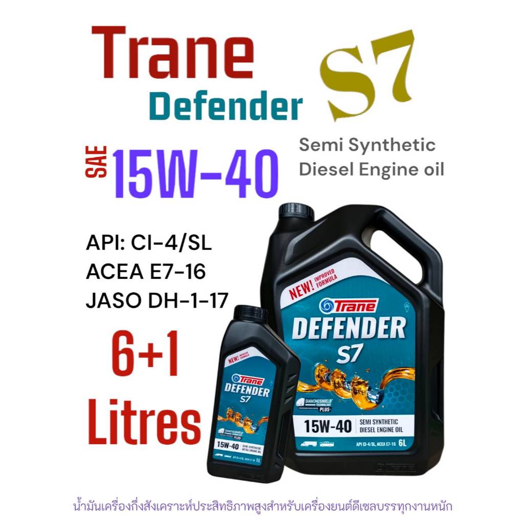 น้ำมันเครื่องกึ่งสังเคราะห์เทรนดีเซลS7 15W-40 API:CI-4,ACEA E7-16 Semi Synthetic Diesel Engine oil/7