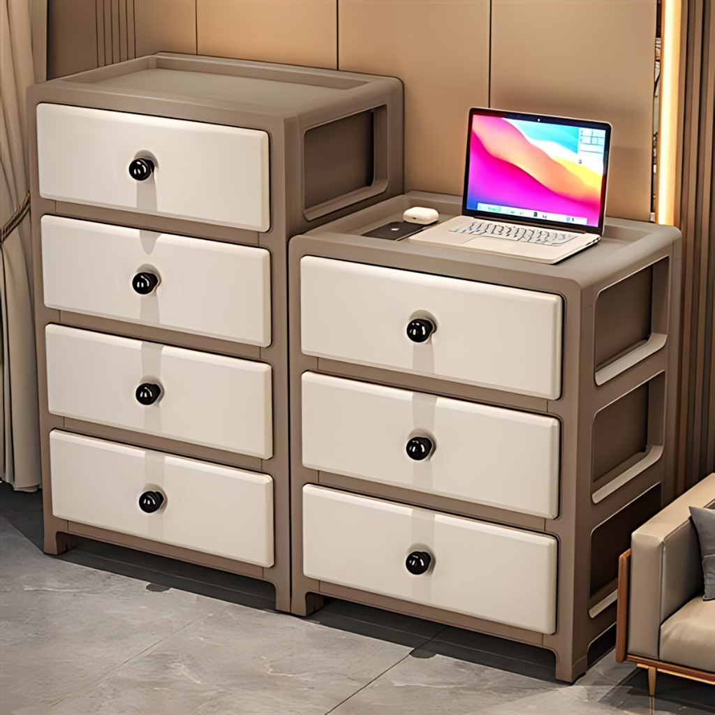NeatBox ตู้ลิ้นชักเก็บของ ชั้นที่ 3 ถึง 6 ตู้เก็บของข้างเตียงในห้องนอน ลิ้นชักเพิ่มหนา ตู้เก็บของแบบลิ้นชัก