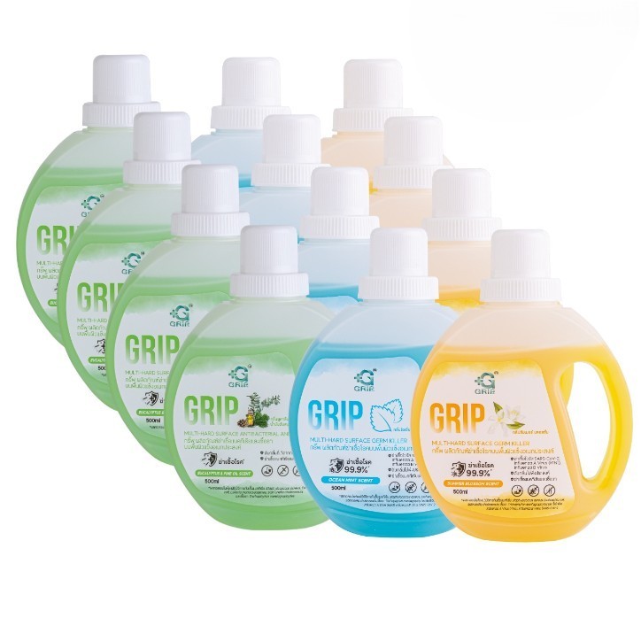 Grip Germs Killer 500 มล.12 ขวด คละกลิ่นได้ กริ๊พผลิตภัณฑ์ทำความสะอาดฆ่าเชื้อโรค ดับกลิ่นสูตรอ่อนโยน