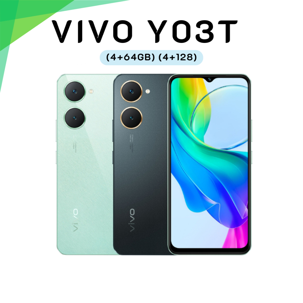 VIVO Y03T (4+128GB) สมาร์ทโฟนใหม่ล่าสุด |. หน้าจอ 6.56 นิ้ว + กล้อง IPS 13 MP |. รับประกัน 1 ปี