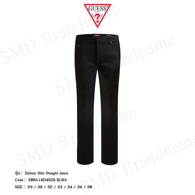 Guess กางเกงยีนส์ขายาว รุ่น Delmar Slim Straight Jeans Code: XBRA10D4RZ0 BLWA