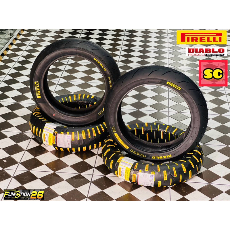 ยาง PIRELLI DIABLO ROSSO SCOOTER SC (ป้ายเหลือง) 120/70/15 140/70/14 สำหรับรถ XMAX300 FORZA300G2 FOR