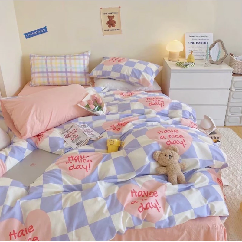 โทนสีชมพู ครบเซ็ท ชุดผ้าปูพร้อมนวม5ฟุต งานเกรดแฟชั่นทั่วไป thumbnail 9