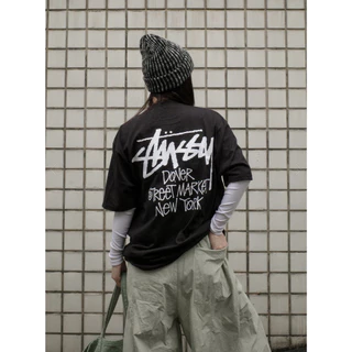 New เสื้อยืด Stussy Basic Logo Tee Black/White