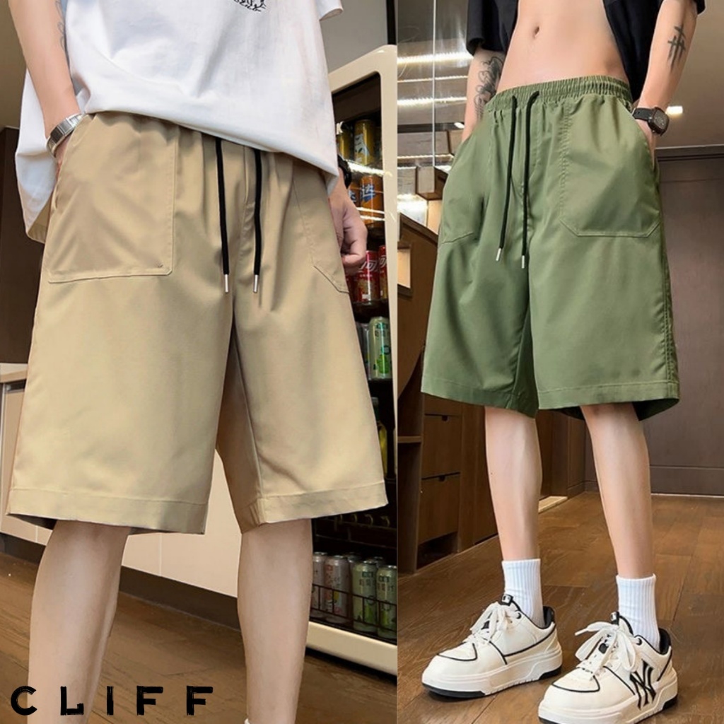 CLIFF กางเกงขาสั้นผู้ชาย ฤดูร้อน แป้งบางค่ะ ระบบทำงาน กางเกงคาร์โก้ การเคลื่อนไหว