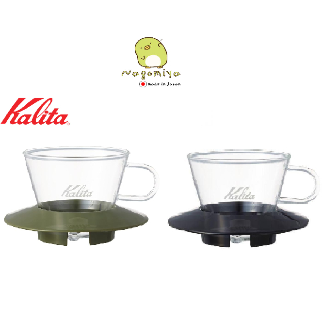 Kalita WDG-155 Glass Wave Dripper ดริปเปอร์ กรวยดริปกาแฟ แก้ว สีดำ คาลิตะ ดริปเปอร์แก้ว ใช้กับกรองดริป 155