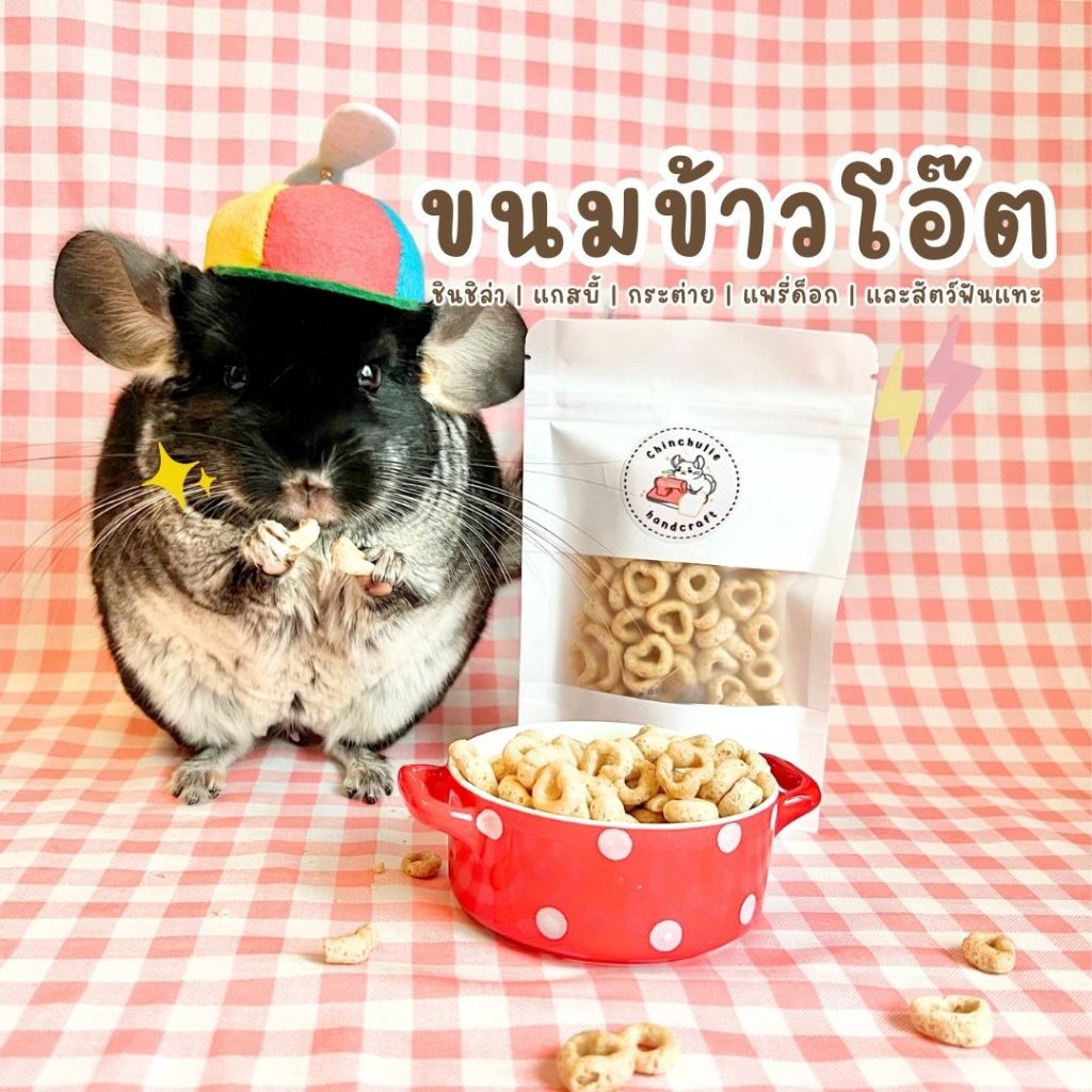 Chinchulie | ขนมข้าวโอ๊ต ชินชิล่า แพรี่ด็อก กระต่าย ขนมสัตว์ฟันแทะ (15g.)
