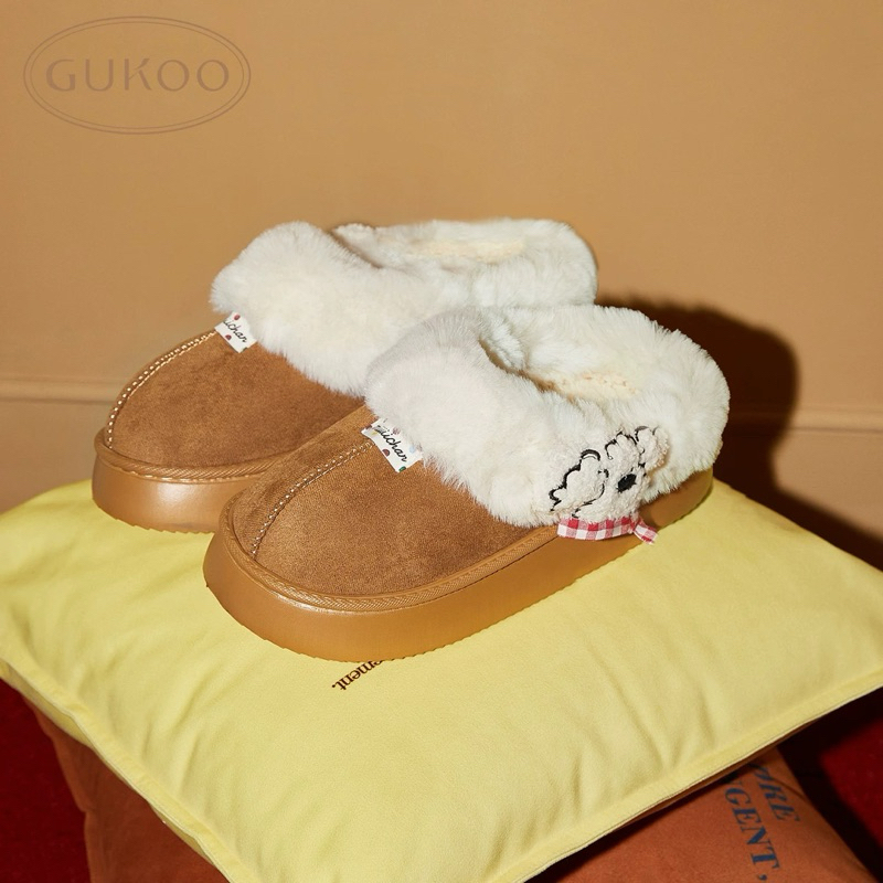 gurls.girl | gukoo x miiiiichan รองเท้าบุขนลายน้องหมา ส่งจากไทย