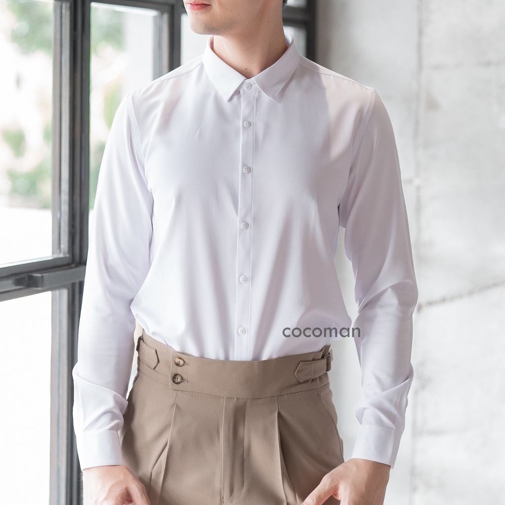 COCO-MAN เสื้อเซิ้ต แขนยาว คอปก มีให้เลือกหลายสี เนื้อผ้าใส่สบาย