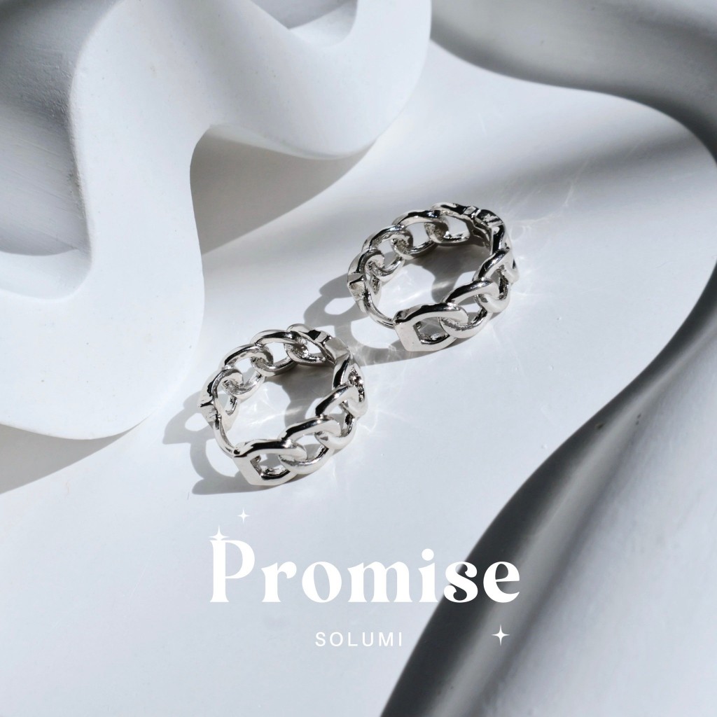 ต่างหูห่วงโซ่ ดีไซน์เรียบหรู เกลียวโซ่คล้องกัน ✨SOLUMI Promise earrings✨ ต่างหู Nickel free