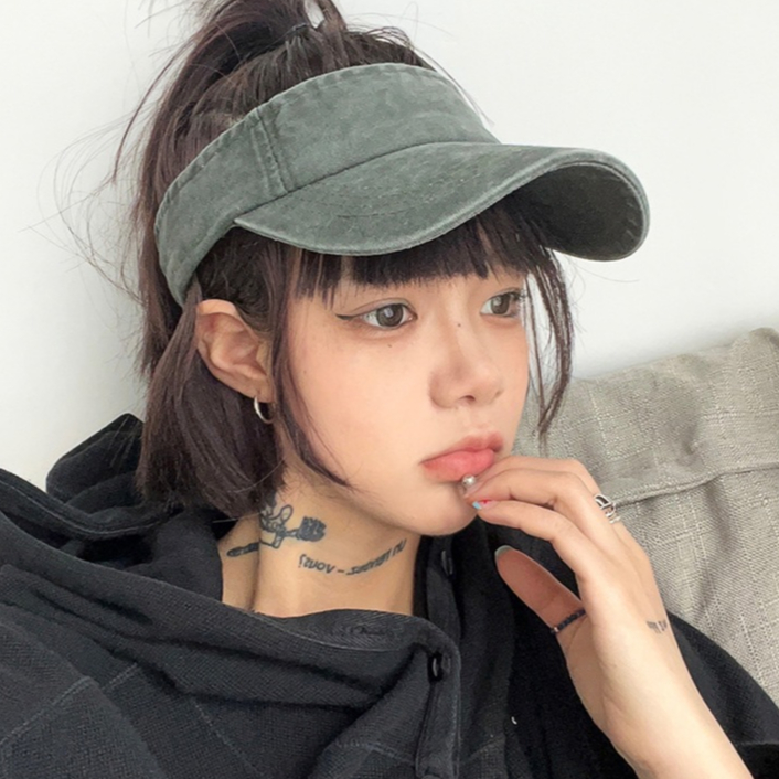 Denim Visor หมวกคาดศรีษะตีกอล์ฟยีนส์ฟอก หมวกแก๊ปแบบเปิดหัว หมวกวิ่งไวเซอร์สีฟอก 🇹🇭พร้อมส่งจากกทม. รูปที่ 2