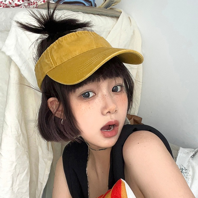 Denim Visor หมวกคาดศรีษะตีกอล์ฟยีนส์ฟอก หมวกแก๊ปแบบเปิดหัว หมวกวิ่งไวเซอร์สีฟอก 🇹🇭พร้อมส่งจากกทม. รูปที่ 3