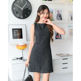 (XS-XL) Koa dress - ชุดเดรสทำงาน ชุดทำงานผู้หญิง เดรสแขนกุด ผ้าทวีด ทรงสวยเข้าเอว - CRAYONBRAND