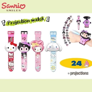 Sanrio นาฬิกาฉายภาพ นาฬิกาของเล่นเด็ก นาฬิกาการ์ตูน ของขวัญสำหรับเด็ก นาฬิกาซานริโอ้ ฉายแสงได้