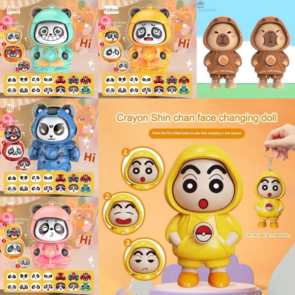 พร้อมส่ง พวงกุญแจเปลี่ยนหน้าพวงกุญแจจี้กระเป๋าสร้างสรรค์ พวงกุญแจของเล่นน่ารักไอเดียของขวัญคริสต์มาส