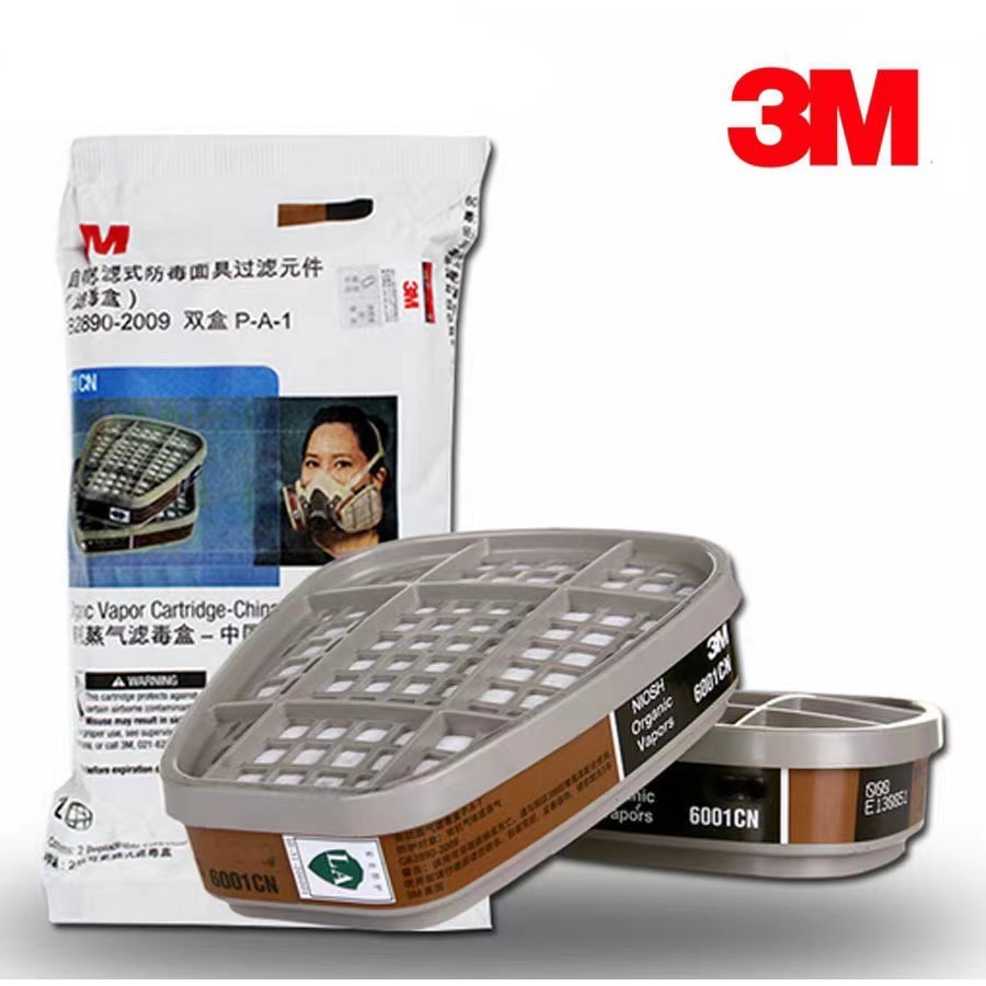 [ส่งด่วน]3M 6001 ตลับกรอง ของแท้ ตลับกรองป้องกันไอระเหยสารเคมี สี ทินเนอร์ ยาฆ่าแมลง น้ำมัน