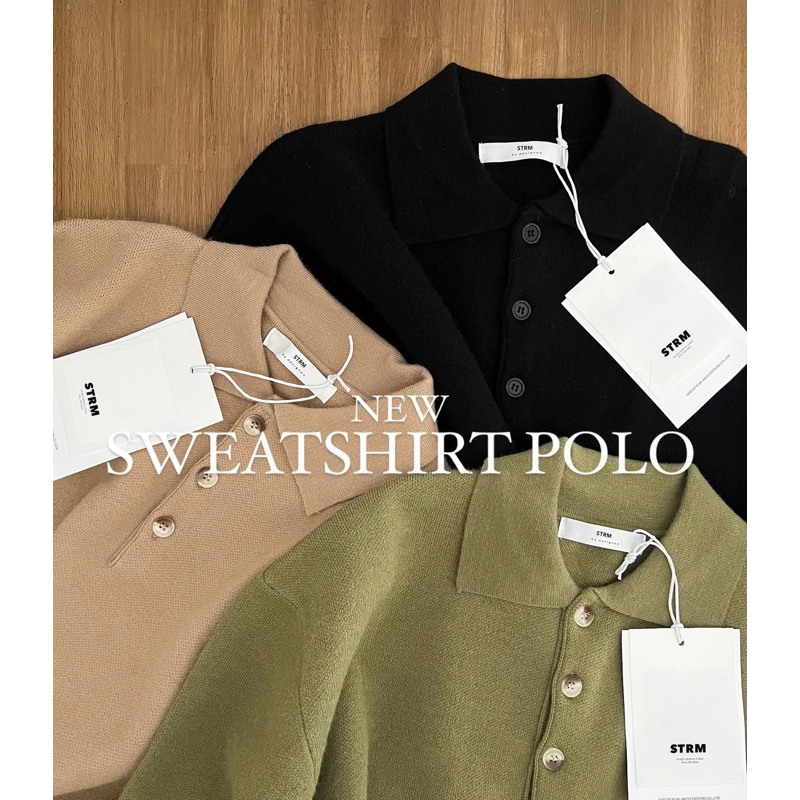Sweatshirt polo 3 colors เสื้อแขนยาวสเวตเตอร์ A6 รูปที่ 8