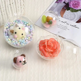 บอลใส ลูกบอลอะครีลิคใส บอลใส่ของขวัญ ขนาด10/12/14/16/20cm สําหรับตกแต่งบ้าน คริสต์มาส DIY