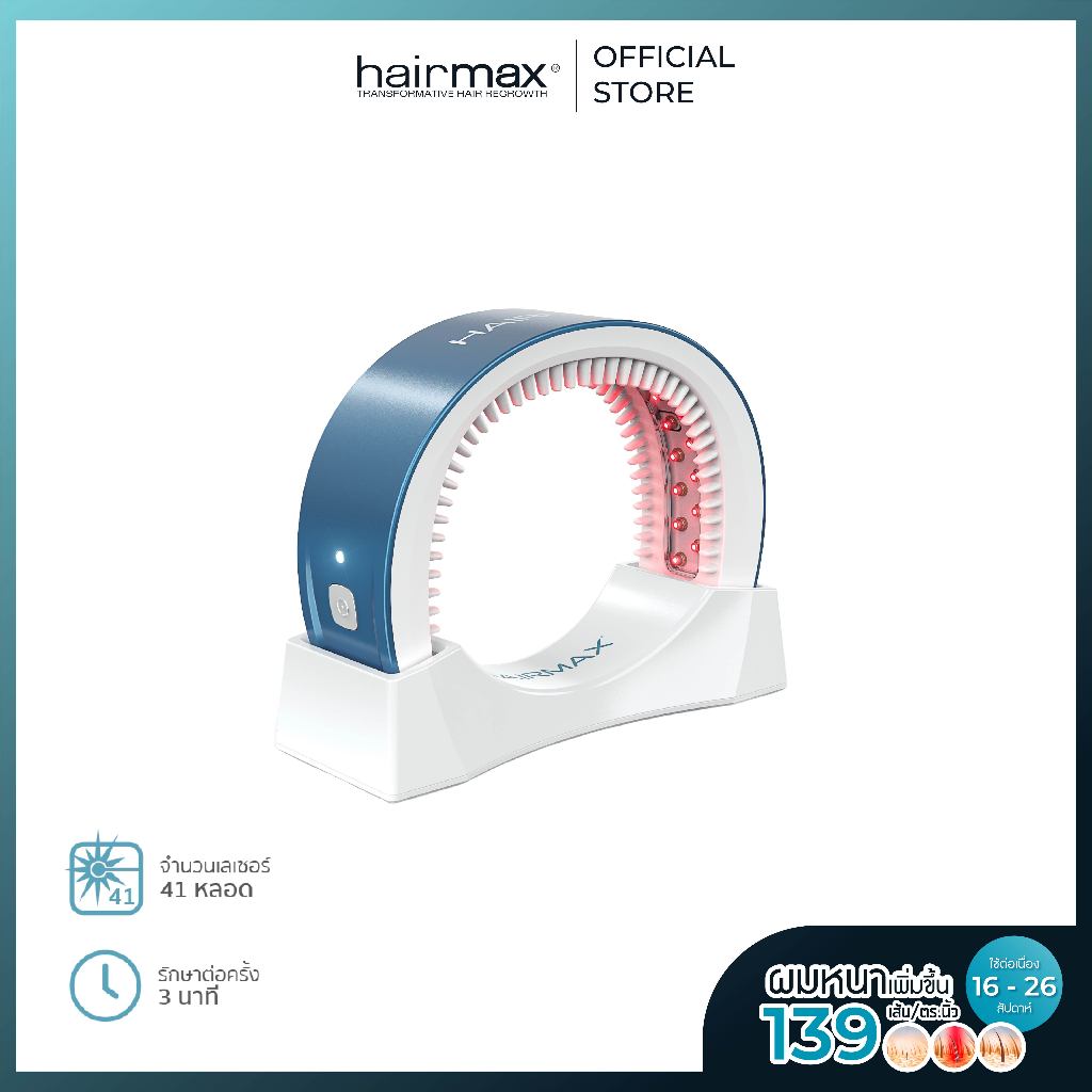 HairMax LaserBand 41 ComfortFlex - ที่คาดผมเลเซอร์ 41 หลอด รักษาผมร่วง ผมบาง