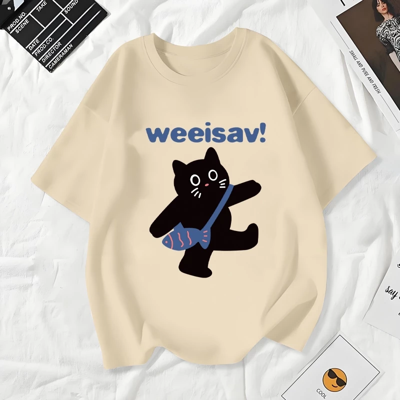 เสื้อยืดผู้หญิงแฟชั่นสาวลายการ์ตูนน่ารักฤดูร้อนเสื้อผ้าแฟชั่นส่วนเกาหลีสวมใส่สบายมาก#A163