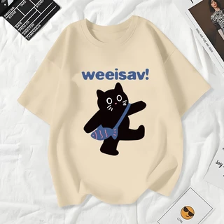 เสื้อยืดผู้หญิงแฟชั่นสาวลายการ์ตูนน่ารักฤดูร้อนเสื้อผ้าแฟชั่นส่วนเกาหลีสวมใส่สบายมาก#A163