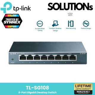 TP-Link ⚡️สวิตช์ฮับ⚡️ TL-SG108 SWITCH HUB (สวิตซ์ฮับ) 8 PORTS GIGABIT PORT IN METAL CASING 10/100/1000Mbps