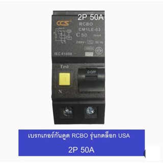 CCS เบรคเกอร์กันดูด RCBO 2P 32A / 50A / 63A รุ่น Plug-in USA…