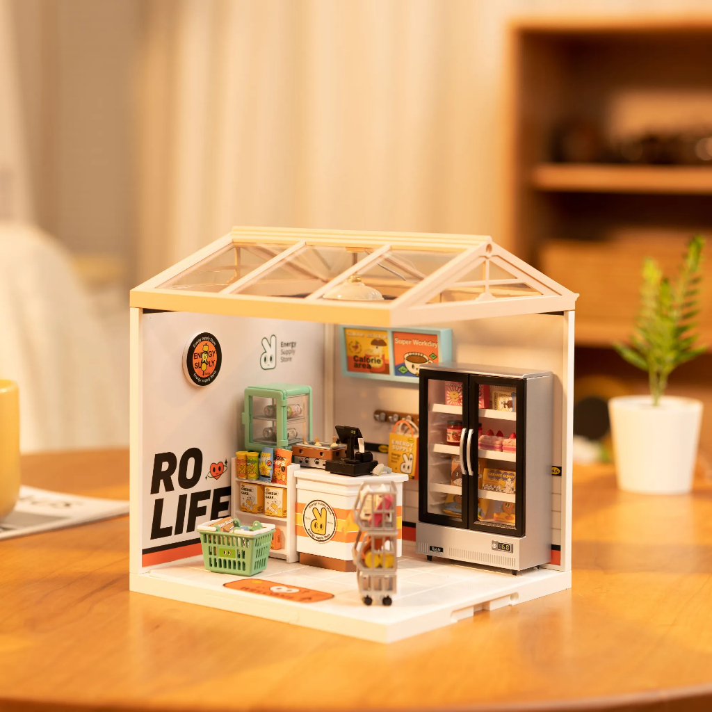 Rolife Energy Supply Store DW002 บ้าน​ DIY ร้านมินิมาร์ท Super Creator Plastic Miniature House