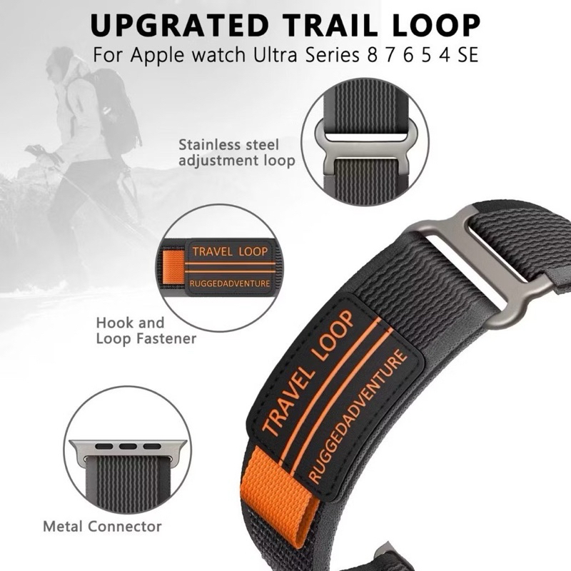 ZMZ-สายนาฬิกา Smartwatch สายผ้า Travel Loop สไตล์คุณผู้ชาย ขนาด 38/40/41/(S10)42mm 42/44/45/46/49mm