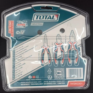 Total ชุดคีม 3 ตัวชุด (คีมปากแหลม+ปากจิ้งจก+ปากเฉียง) รุ่น THT2K0301 ( Plier Set )