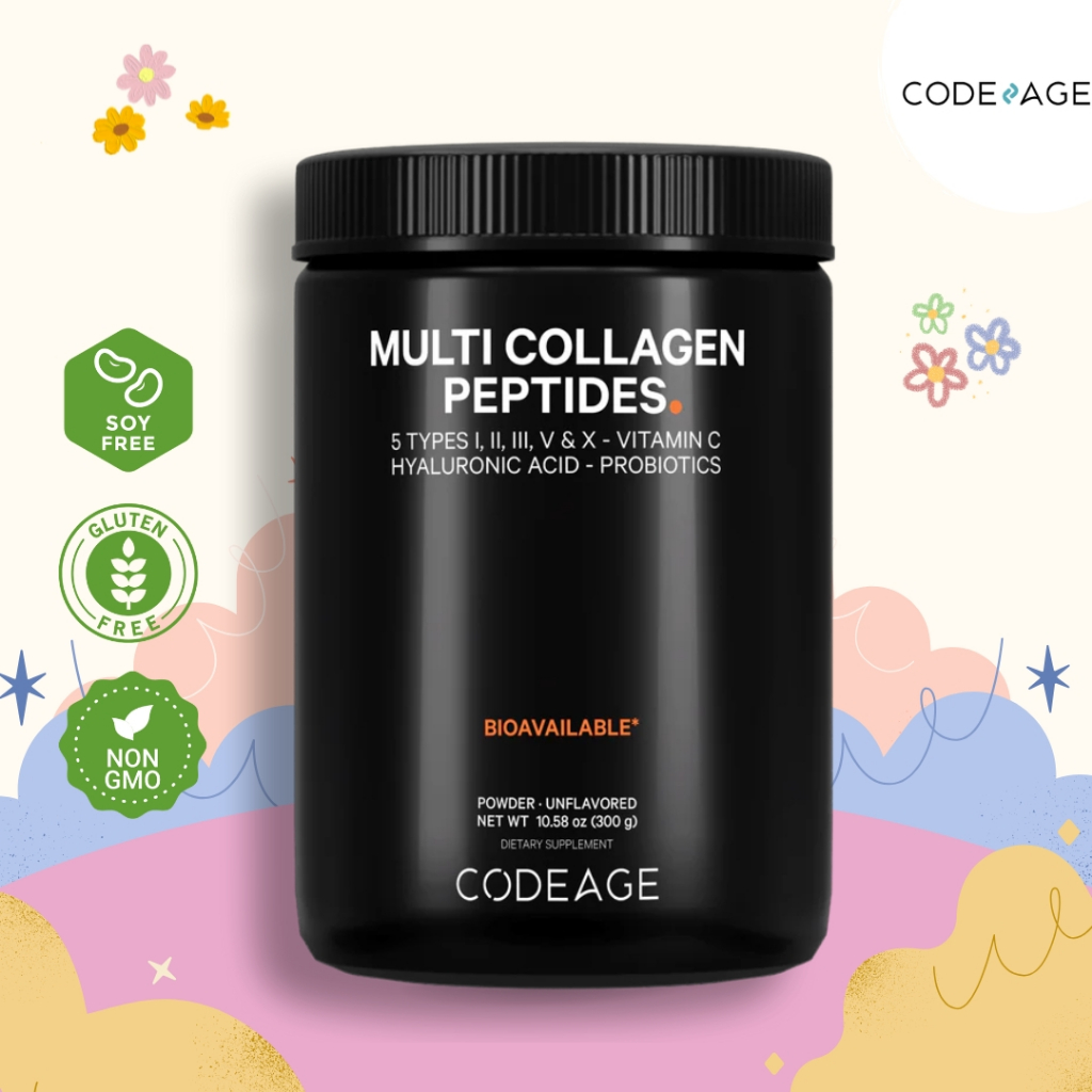 CODEAGE Multi Collagen Peptides Powder + Probiotics Black Edition ☀คอลลาเจนแบบไฮโดรไลซ์ ปราศจากกลูเตน☀