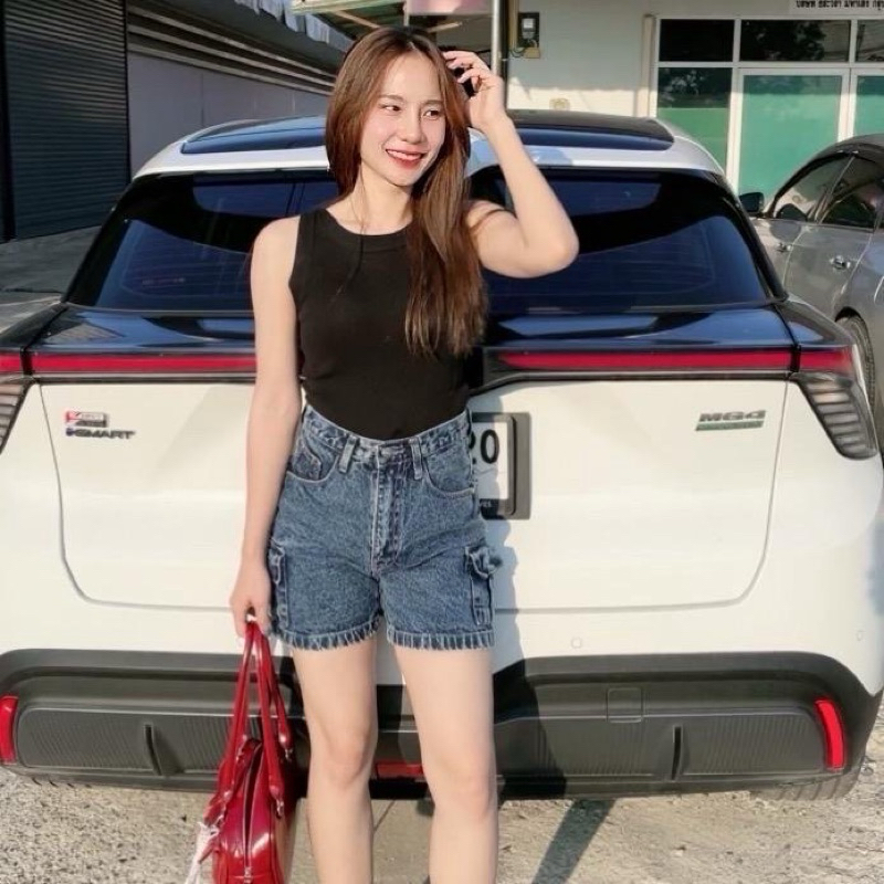 กางเกงยีนส์ ขาสั้นคาร์โก้  รหัสR39