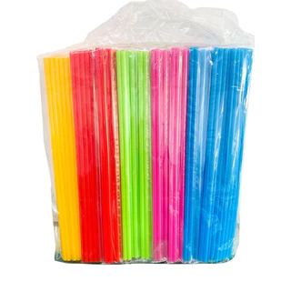 หลอดพลาสติกยาวพิเศษ 33 เซน (10 ห่อ) คละสี