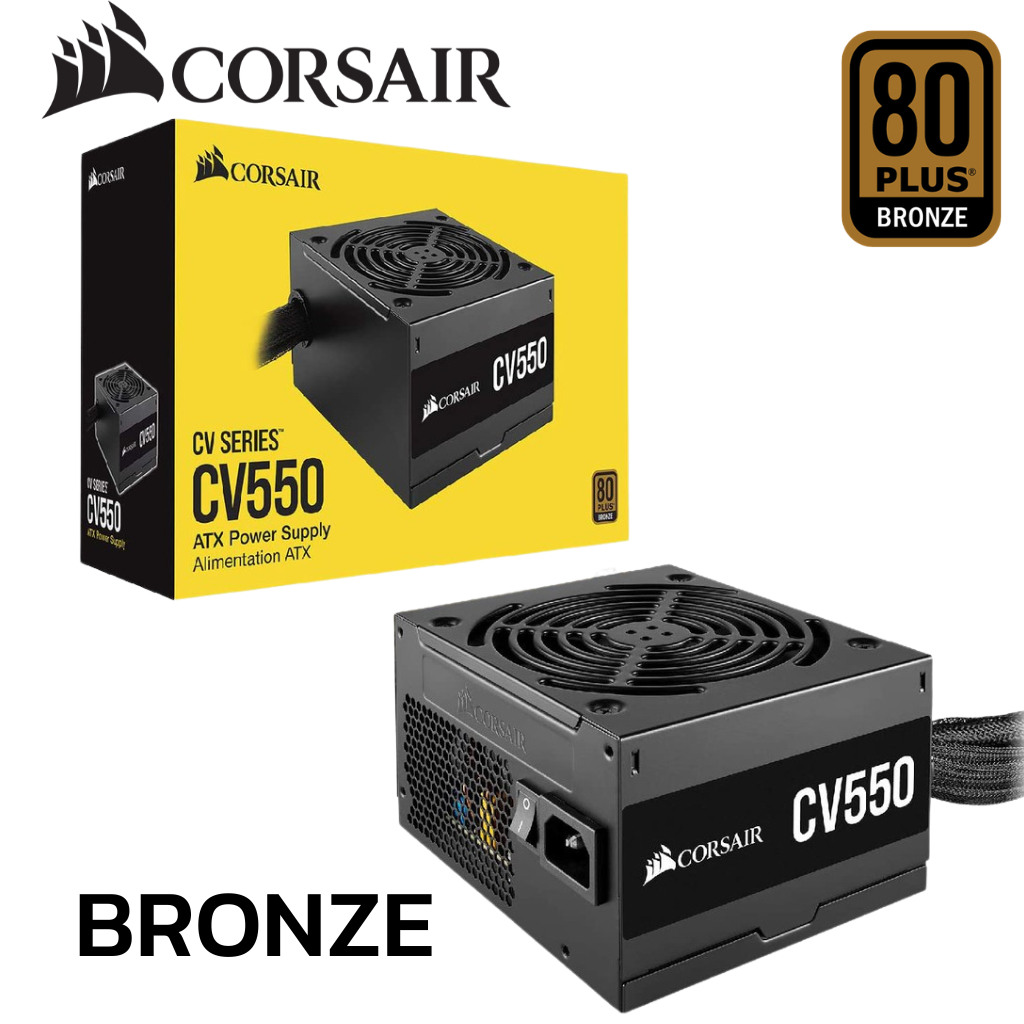 POWER SUPPLY (อุปกรณ์จ่ายไฟ) CORSAIR CV550 - 550W 80 PLUS BRONZE (CP-9020210-NA)