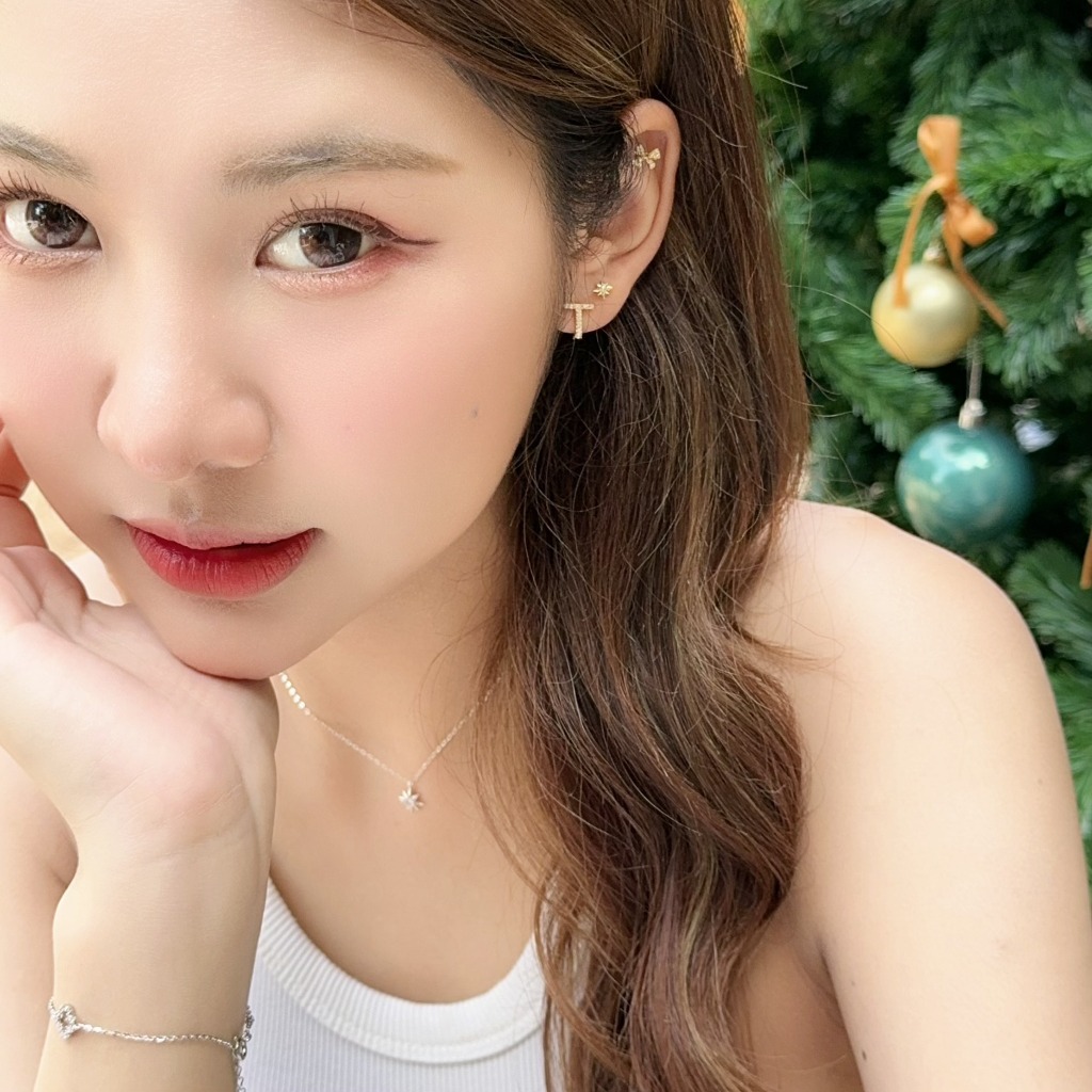 Suwann.na [ราคาต่อคู่] ต่างหู ต่างหูเงินแท้ ต่างหูห่วง ห่วงตัว T รูปที่ 6