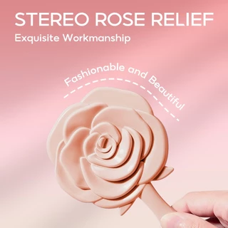 Oni Handheld Vintage Embossed Rose Makeup Mirror กระจกเครื่องสำอาง แบบพกพาขนาดเล ็ กรอบมือกระจกเครื ่ องสําอางด ้